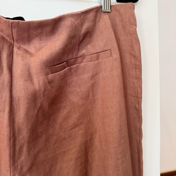 NWT Reformation Vida Linen Low Rise Pant Straight Leg Mink 10 - Picture 14 of 15